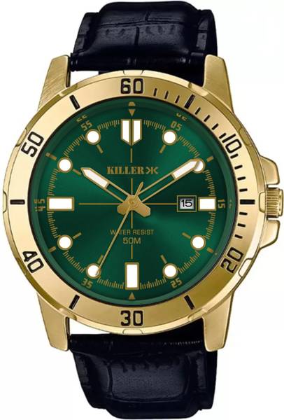 KILLER Killer 7010 Golden Green Edition With Date on 3 Timewear 7010 Golden Green Edition With Date on 3 and Special Golden Hands Used Analog Watch - ...