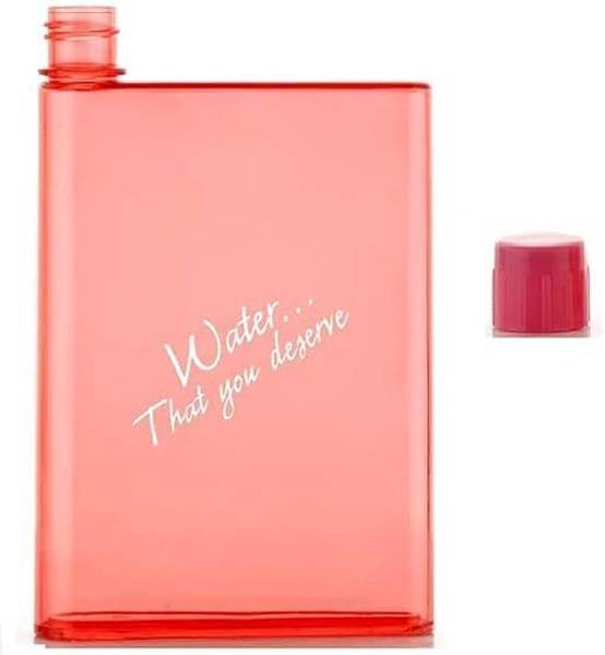 Gorofy Note Book Water Bottle Flat Water Bottle, 450ml Plastic Water Bottle 450 ml Bottle