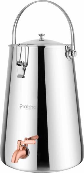 PRABHA Tapered Water Jar 10 Ltr | Water Dispenser Jar | Stainless Steel Water Jar/Pot/| Bottled Water Dispenser