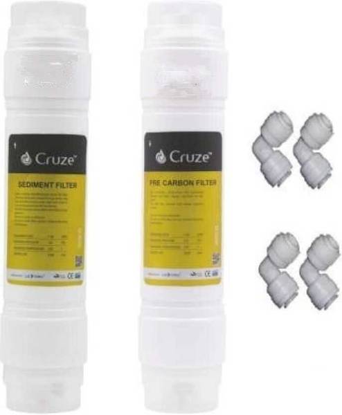 cm enterprises gcm CRUZ GOLD Inline Pre Carbon & Sediment Filter Set with 4 Elbow Solid Filter Cartridge