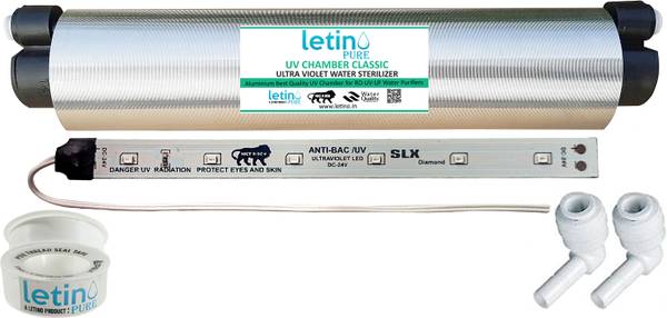 letino pure Push Fit Type UV Chamber with UV LED Strip, 2Pc Steam Lbow Solid Filter Cartridge