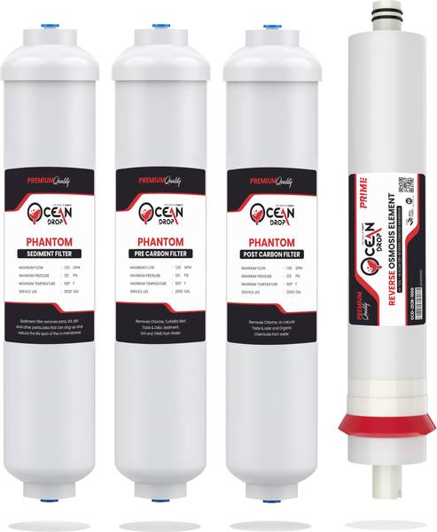 Vostok by Phantom (Sediment, Pre & Post Carbon) Filter Inline with 100GPD High TDS RO Membrane Solid Filter Cartridge