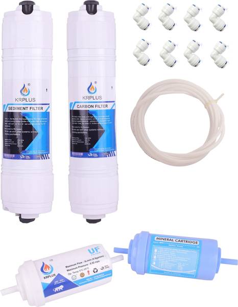 KRPLUS Sediment Filter + Pre-Carbon Filter + UF Filter + Mineral Cartridge (RO Filter) Solid Filter Cartridge