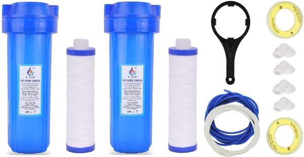 KRPLUS 2-Stage Whole House Water Filtration System With MLT Filter for Muddy Water Solid Filter Cartridge