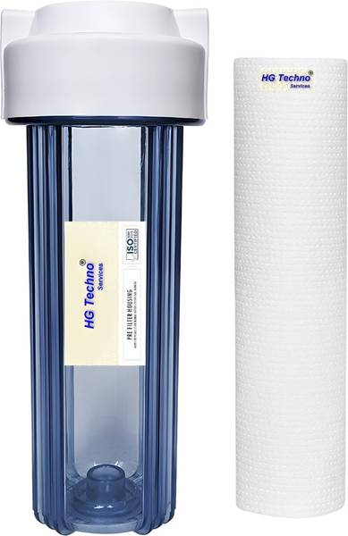 HG TECHNO SERVICES Clear And Heavy Duty RO Pre Filter Housing + PP Spun 10 Inch Refill Cartridge Media Filter Cartridge