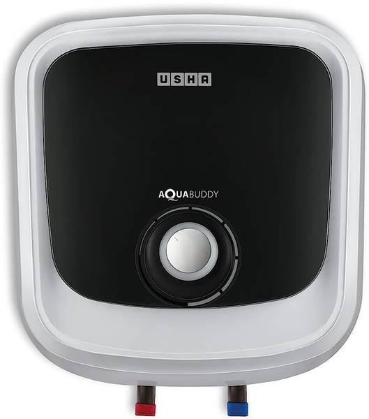 USHA 15 L Storage Water Geyser (SWH AQUABUDDY 15L WHITE BLACK, White, Black)