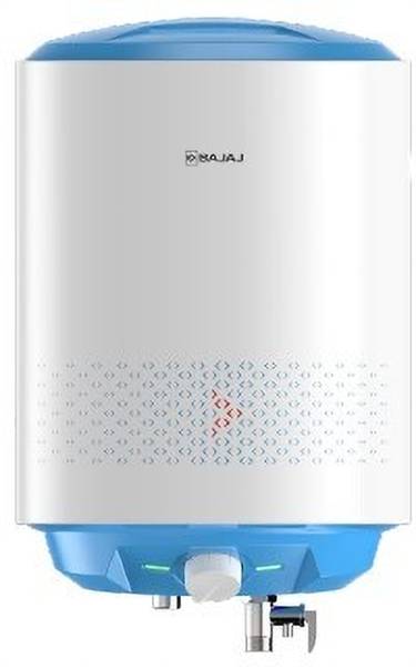 BAJAJ 15 L Storage Water Geyser (Immorto 15 Ltr 5 Star Glasslined With Free Installation & Pipes, White, Blue)