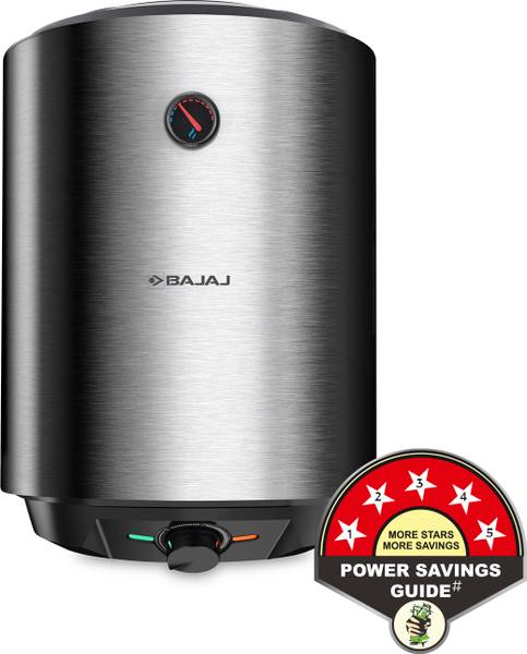BAJAJ 15 L Storage Water Geyser (Shield Series Reflecta, Steel Finish PCM & Black)