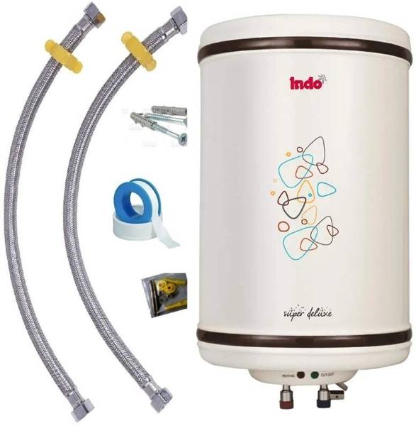 Indo 15 L Storage Water Geyser (Storage Water Geyser with Installation Kit Free SUPER DELUXE, White)
