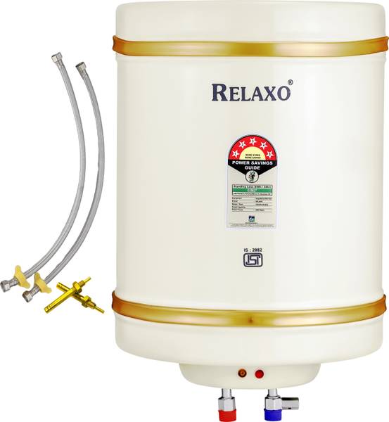 Relaxo 25 L Storage Water Geyser (Fiesta Pro Automatic Auto-Cut Off with Free Installation Kit, Ivory)