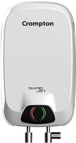 Crompton 5 L Instant Water Geyser (Rapid Jet 5-L Instant Water Heater with Advanced 4 level Safety (White), White)