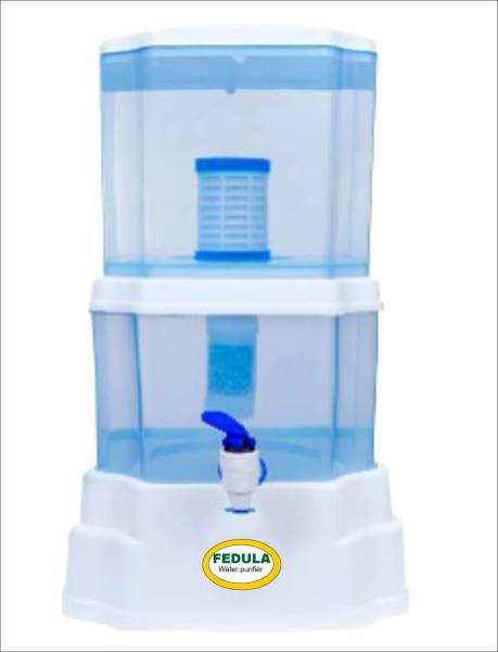fedula 15 L Mineral Pot Water Purifier | Non Electric Water Purifier 15 L Gravity Based + UF Water Purifier