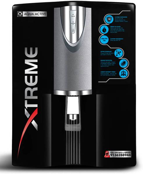 AquaActive Xtreme3 RO+UV+UF+TDS+Mineral Alkaline+Anti Scallent 9 L RO + UV + UF + TDS + ALK + Copper Water Purifier