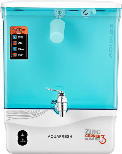 Aqua Fresh BIZ GREEN 10 L RO + UV + UF + Copper + TDS Control Water Purifier with Prefilter