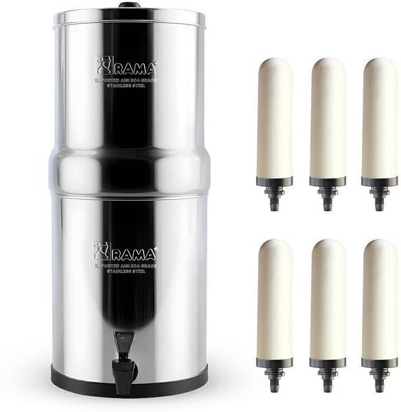 Rama Gravity Water Filter, 32 Litre Storage and 6 Spirit Candles and Plastic Tap 32 L Gravity Based Water Purifier