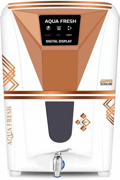 Aqua Fresh CRYSTAL WHITE LED+COPPER+RO+UV+TDS AUTOMATIC ELECTRICAL BOREWELL WATER PURIFIER 12 L RO + UV + Copper Water Purifier