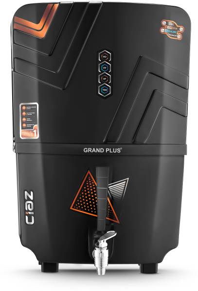 Grand plus Banza without LED Black 12 L RO + UV + CU Guard + Alkaline Enhancer + Mineral Water Purifier