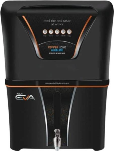Marchio Aqua Eva Water Purifier with Goodness of Copper Black 15 L RO + UV + UF + Copper + TDS Control Water Purifier