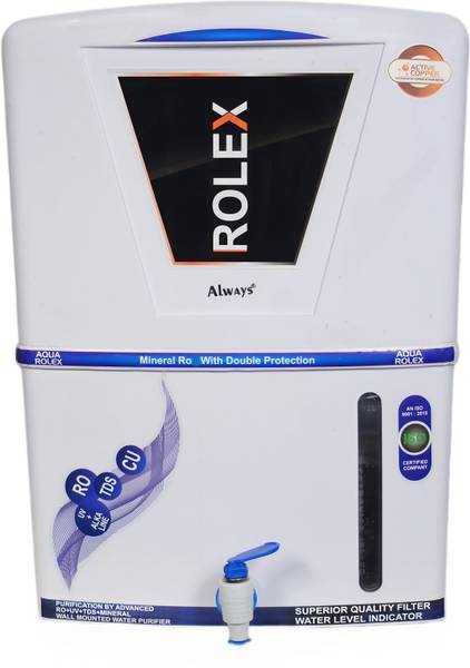 Always Rolex Active Copper Water Purifier 12 L RO + UV + CU Guard + Alkaline Enhancer + Mineral Water Purifier