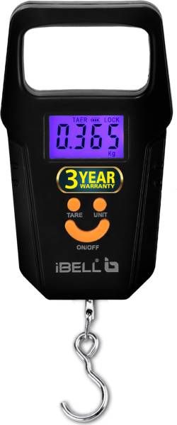 iBELL LS510RM Luggage Scale (50KG) with Hook, LCD Screen & Tare Function, Rechargeable Weighing Scale