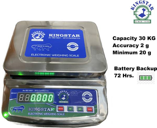 King Star Full Steel Body Weighing Machine Capacity 30Kg Front & Back DIsplay Weighing Scale