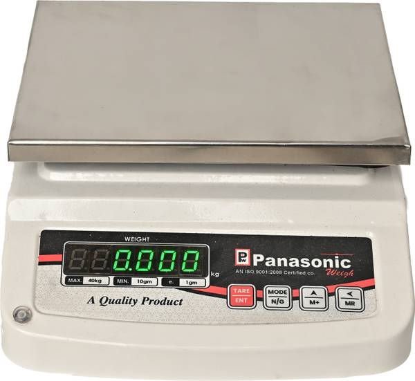 Panasonic PWS-401,40Kg ACCURACY:1G Stainless Steel Square Platter,with EcoSense Technology Weighing Scale