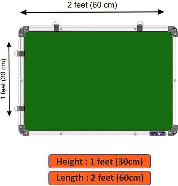 Viprax Non Magnetic Melamine Slate 1x2 Ft Double-Sided Chalkboard & Black Ink Marker Whiteboard Greenboards