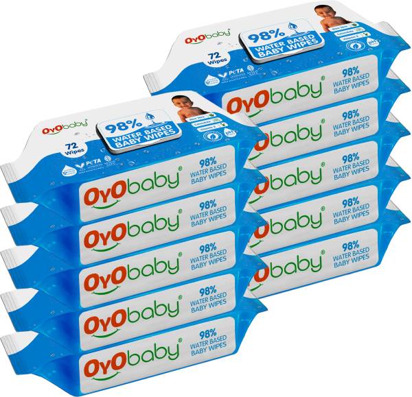 Oyo Baby 98% Water wipes- pH Balanced with Aloevera that prevents Rashes