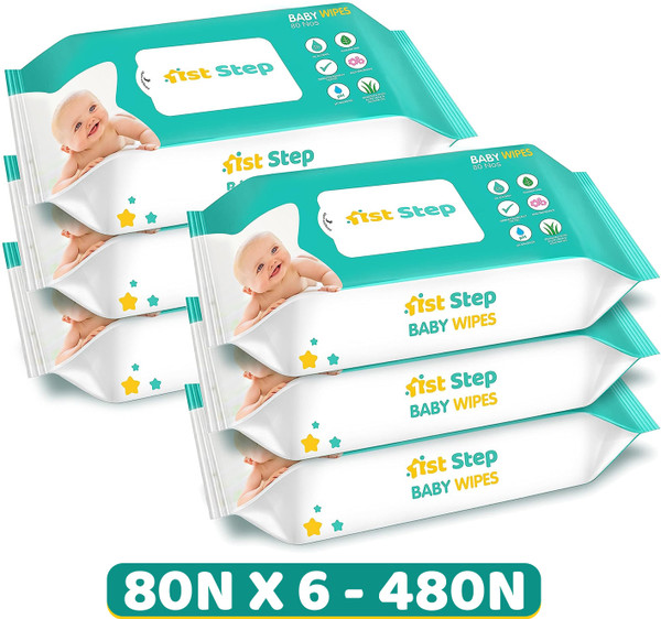 1st Step Baby Wet Wipes Enriched With Aloe-Vera And Jojoba Oil (Pack Of 6)