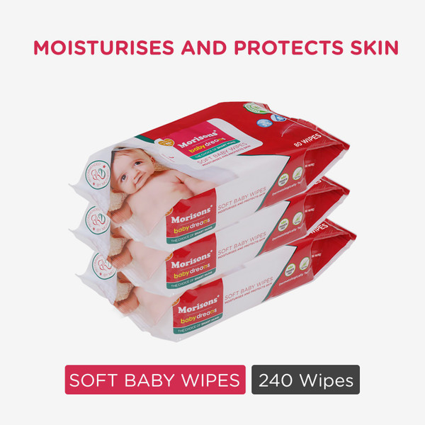 Morisons Baby Dreams Baby Wipes 80's Combo - Pack of 3