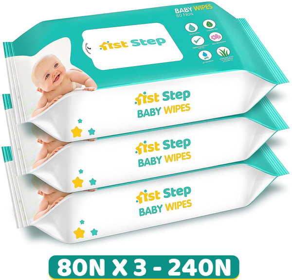 1st Step Baby Wet Wipes Enriched With Aloe-Vera And Jojoba Oil (Pack Of 3)