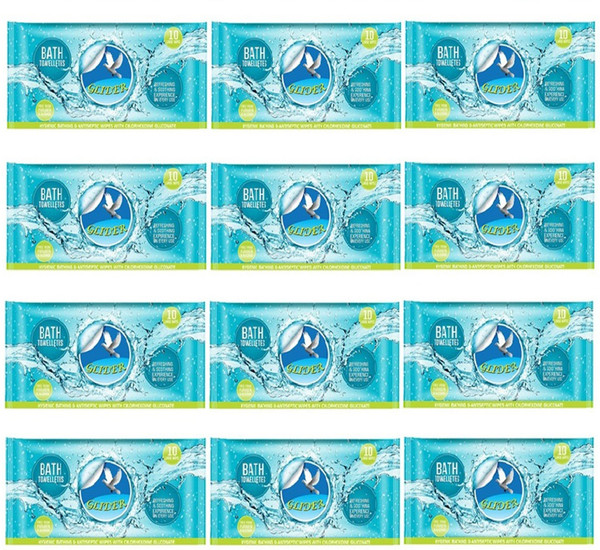 GLIDER Bath Wipes for Adults | Body Cleansing Wipes | Aloe Vera & Vitamins(Pack of 12