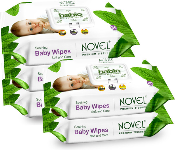 NOVEL Baby Wipes 80 Sheets pack of 5/with Lid