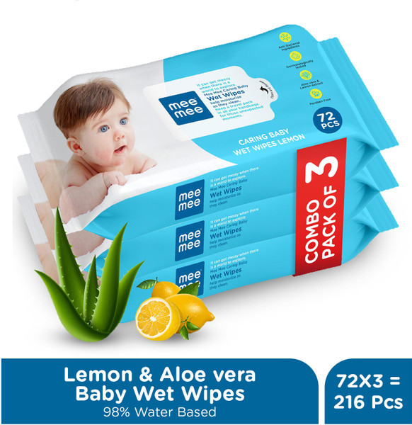 MeeMee Soft Cleansing Baby Wet with Lemon & Aloe vera - Pack of 3