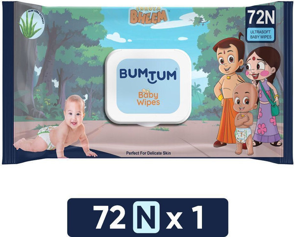 BUMTUM Baby Wet Wipes with Lid | Paraben & Sulfate Free (Pack of 1)