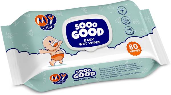 MyAid SOOO GOOD Baby Wet Wipes With Aloe vera, Anti-Rash, Alcohol-Free, Thick & Soft