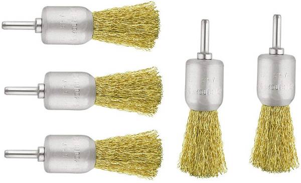 Inditrust 1/4inch 5pc 19mm End wire brush set Wheel Brush