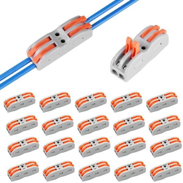 HASTHIP 20pcs Cable Connectors Kit, Wire Connector Kit, 2 Conductor Compact Splicing Control Lever, Cable Conductor Clamp for 28-12 AWG, Quick & Freel...