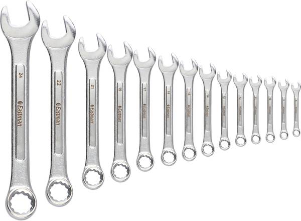 EASTMAN E-2005 Combination Spanners-Recessed Panel-CRV Double Sided Combination Wrench