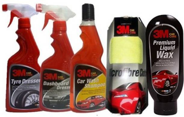 3M 1 Car Care kit Tyre Polish, 1 DashboardPolish, 1 Shampoo, 1 Liquid Wax, 1 Wipe - Big Combo