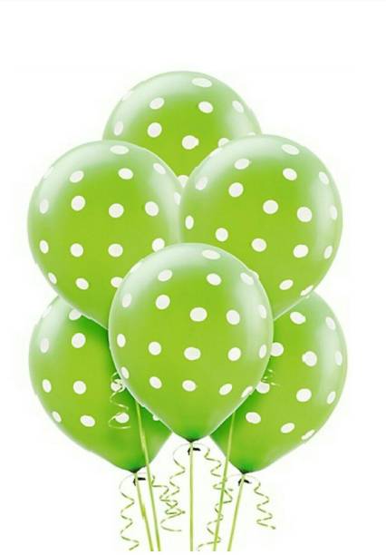PartyballoonsHK Solid Green Polka Dot ( Pack of 50) Balloon