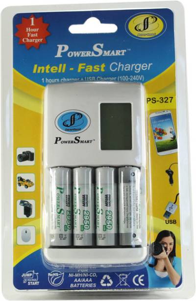 Power Smart 1 Hour fast Battery Charger having USB Port With 4 AA Batteries (2950mAh)  Camera Battery Charger