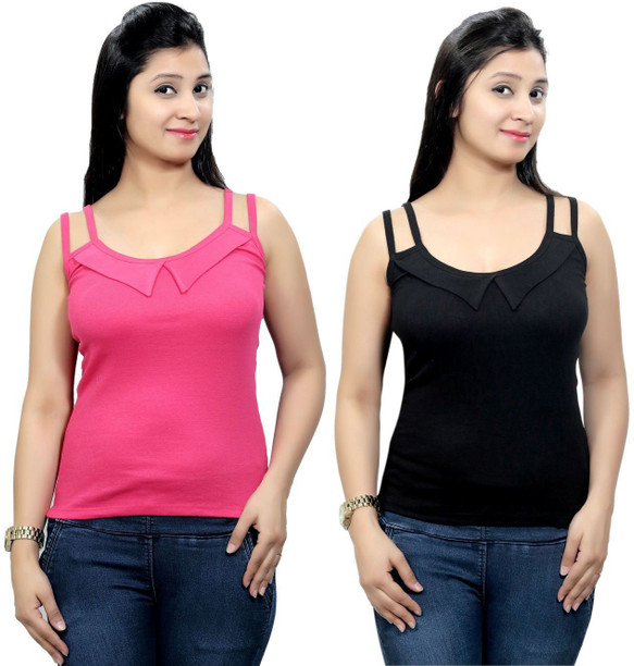 Pack Of 3 Q-rious Womens Cotton Lycra Halter Slip
