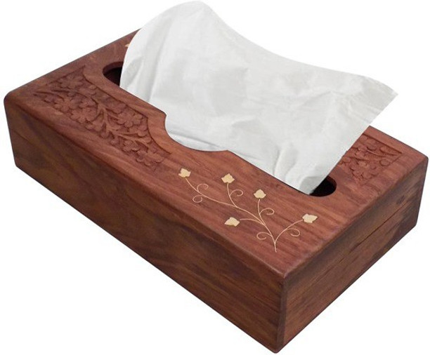 SODIAL Portable Leather Rectangular Tissue Cover Box Holders Case Pumping Paper Hotel Home Car Gift Brown R