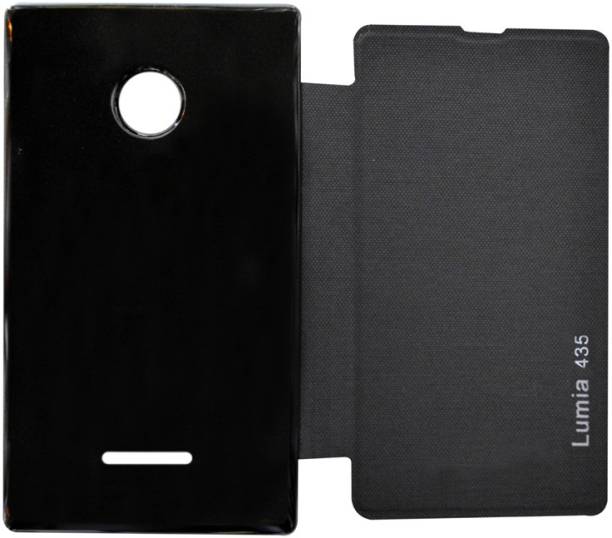 Coverage Flip Cover for Microsoft Lumia 435 Coverage Flip Coverfor Microsoft Lumia 435 - Black