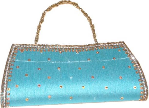 Asian Aura Handbags Clutches Asian Aura Party Blue Clutch