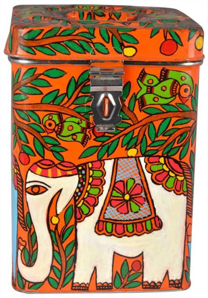 Kaushalam White Elephant  - 3 L Steel Grocery Container