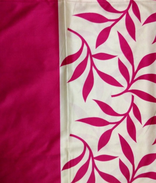 pink curtain material