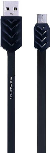 VibeX ™ Remax 1M Flat Double Sided Cord Micro USB Fast Charging Android V8 1 m Copper Braiding, Metal Braided Micro USB Cable