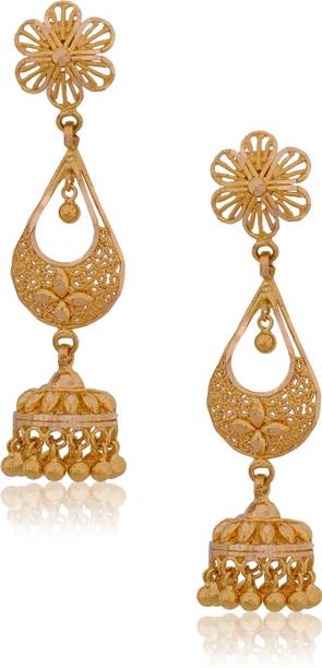 Senco Gold Jewellery Online At Best Senco Gold Style Diva Yellow 22kt Jhumki Earring
